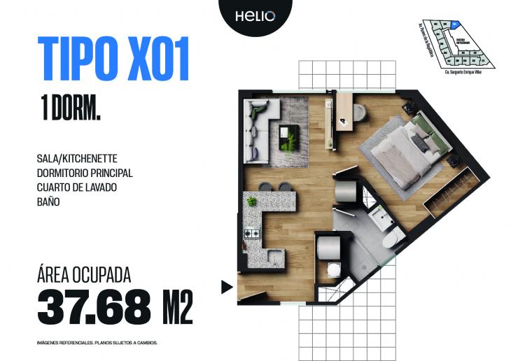 Plano del modelo X01 del proyecto HELIO SANTA BEATRIZ en Cercado De Lima