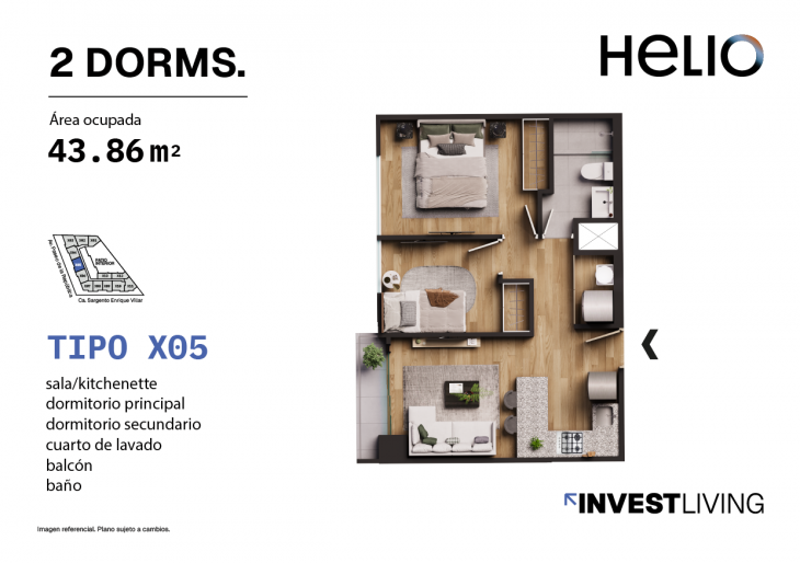 Plano del modelo X05 del proyecto HELIO SANTA BEATRIZ en Cercado De Lima