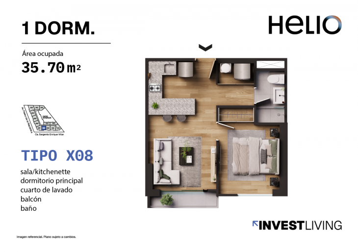 Plano del modelo X08 del proyecto HELIO SANTA BEATRIZ en Cercado De Lima