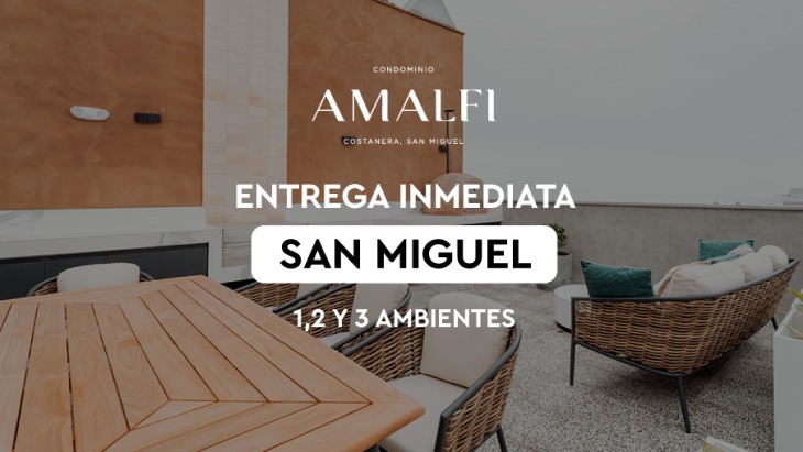 Fachada principal del proyecto Amalfi en San Miguel