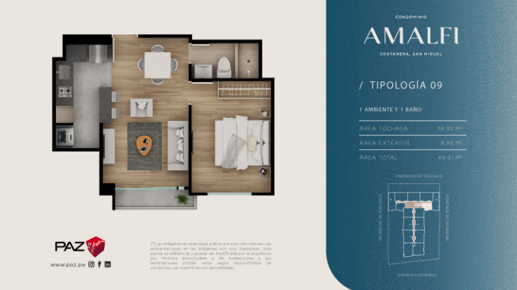 Plano del modelo 9 del proyecto Amalfi en San Miguel