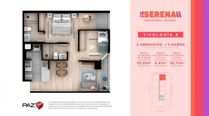 Plano del modelo 8 del proyecto Serena en San Miguel