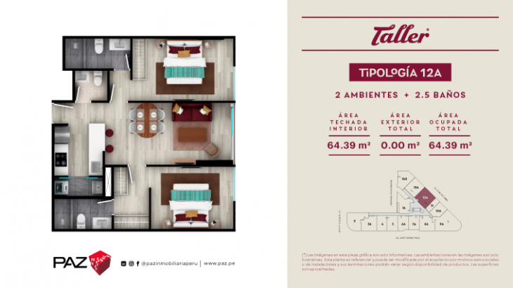 Plano del modelo 12A del proyecto Taller en Miraflores