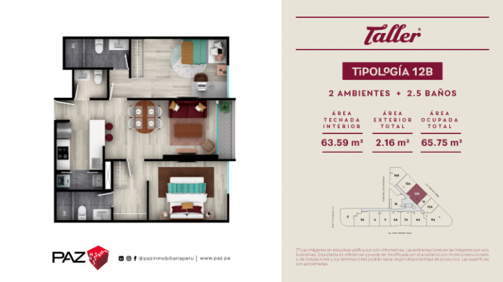 Plano del modelo 12B del proyecto Taller en Miraflores