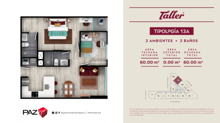 Plano del modelo 13A del proyecto Taller en Miraflores