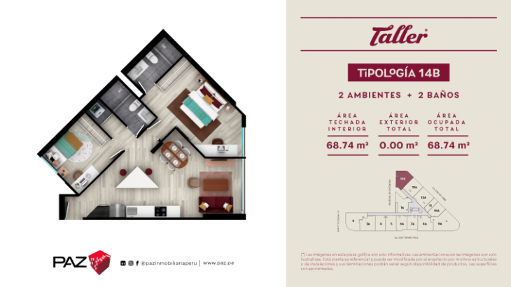 Plano del modelo 14 del proyecto Taller en Miraflores
