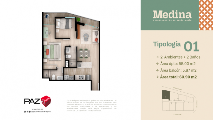 Plano del modelo 1 del proyecto MEDINA en Jesus Maria