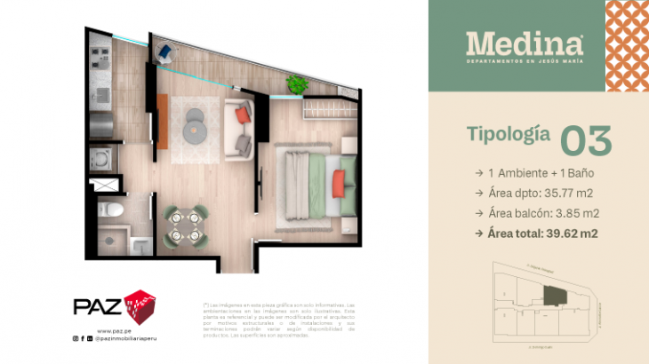 Plano del modelo 3 del proyecto MEDINA en Jesus Maria