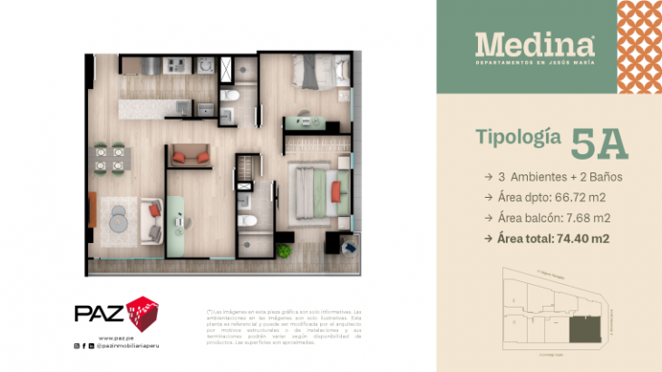 Plano del modelo 5A del proyecto MEDINA en Jesus Maria