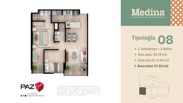 Plano del modelo 8 del proyecto MEDINA en Jesus Maria