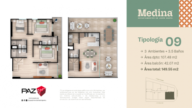 Plano del modelo 9 del proyecto MEDINA en Jesus Maria