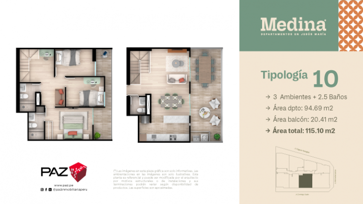 Plano del modelo 10 del proyecto MEDINA en Jesus Maria