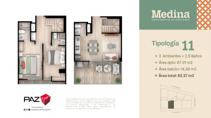 Plano del modelo 11 del proyecto MEDINA en Jesus Maria