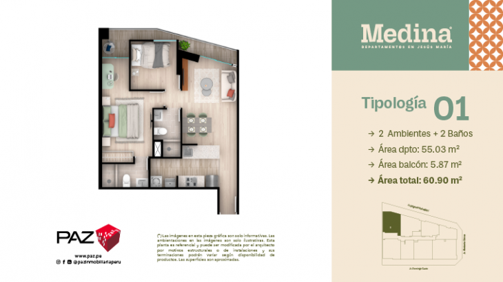Plano del modelo 1 del proyecto MEDINA en Jesus Maria