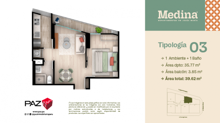Plano del modelo 3 del proyecto MEDINA en Jesus Maria