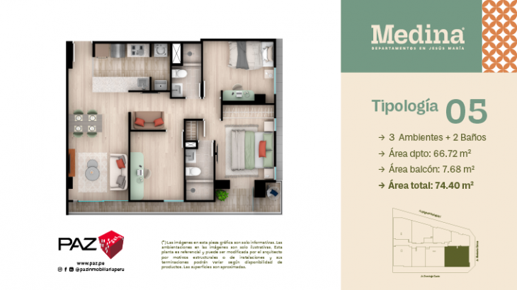 Plano del modelo 5 del proyecto MEDINA en Jesus Maria
