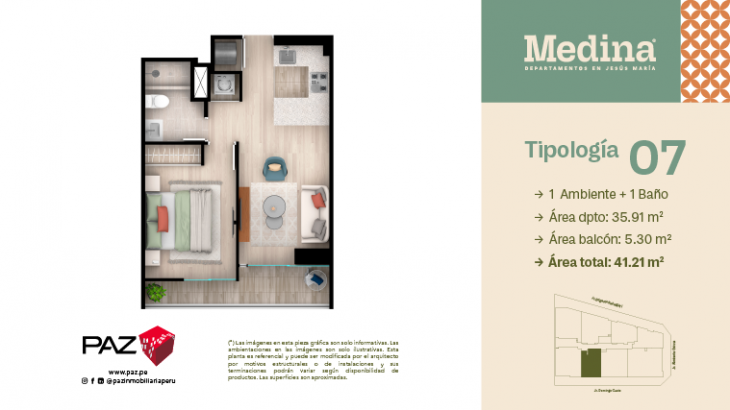 Plano del modelo 7 del proyecto MEDINA en Jesus Maria