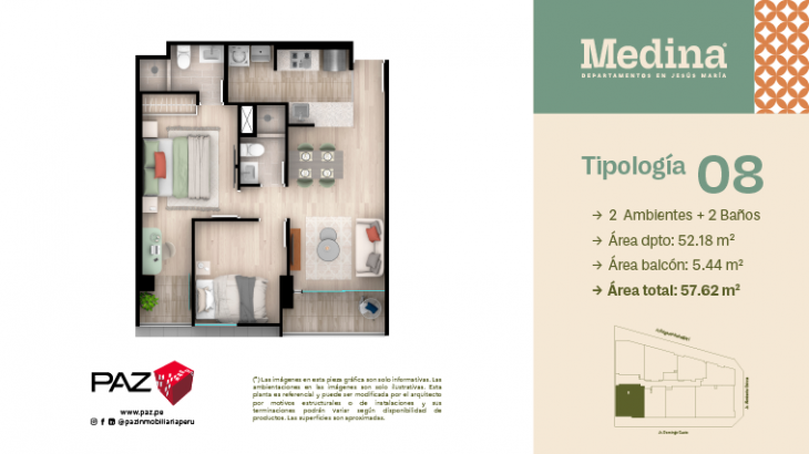 Plano del modelo 8 del proyecto MEDINA en Jesus Maria