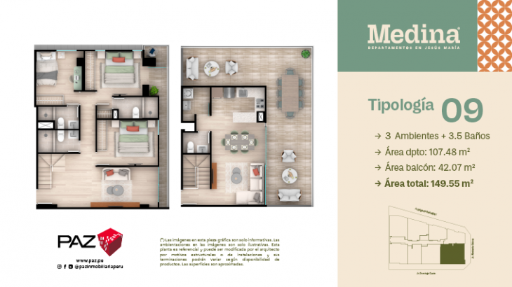 Plano del modelo 9 del proyecto MEDINA en Jesus Maria