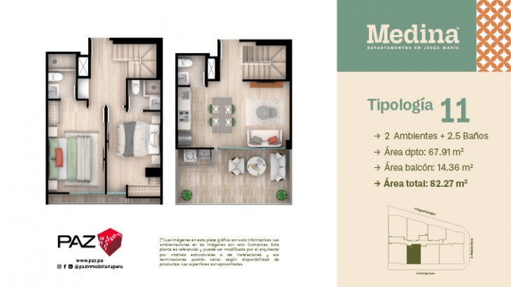 Plano del modelo 11 del proyecto MEDINA en Jesus Maria
