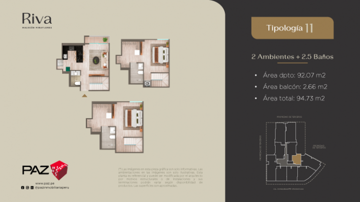 Plano del modelo 11 del proyecto Riva en Miraflores