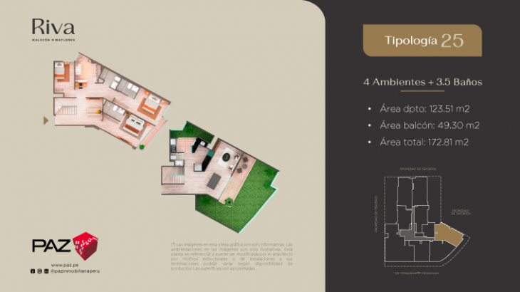 Plano del modelo 25 del proyecto Riva en Miraflores