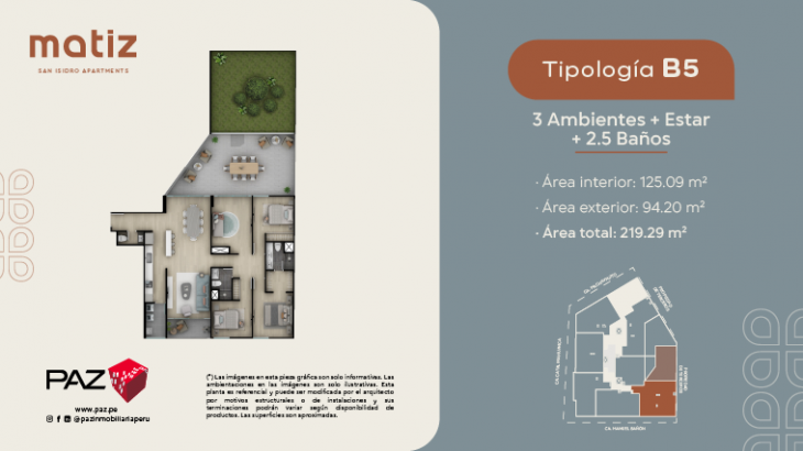 Plano del modelo B5 del proyecto Matiz en San Isidro