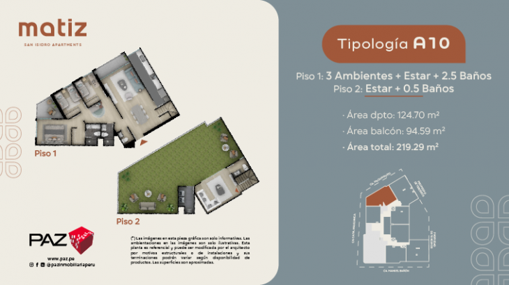 Plano del modelo A10 del proyecto Matiz en San Isidro