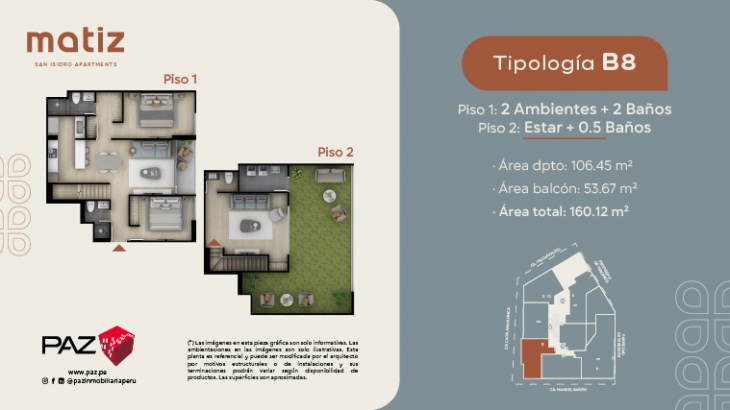 Plano del modelo B8 del proyecto Matiz en San Isidro