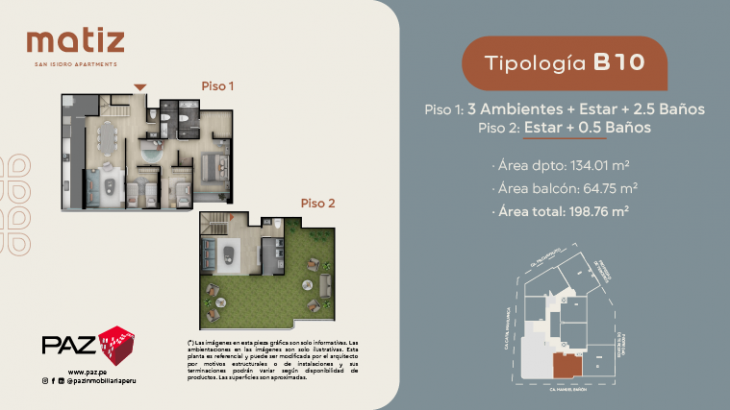 Plano del modelo B10 del proyecto Matiz en San Isidro