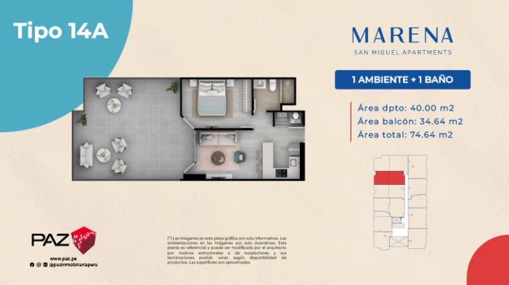 Plano del modelo 14A del proyecto Marena en San Miguel