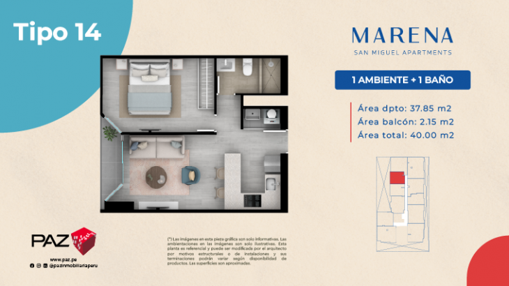 Plano del modelo 14 del proyecto Marena en San Miguel