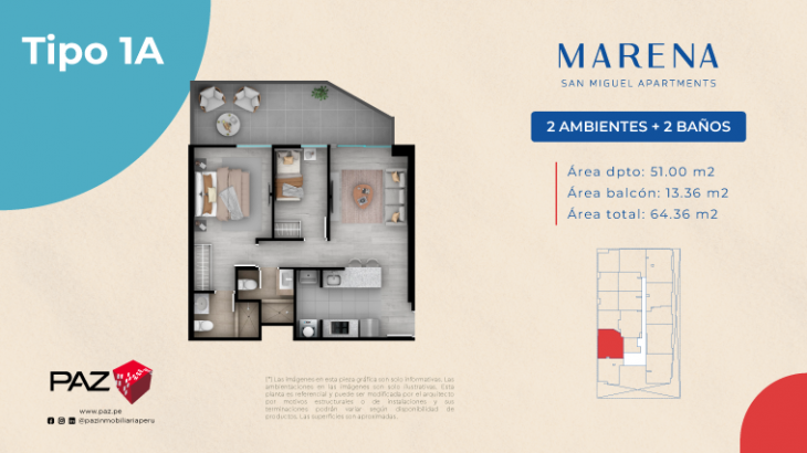 Plano del modelo 1A del proyecto Marena en San Miguel