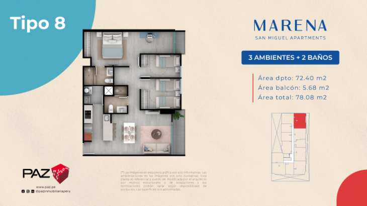 Plano del modelo 8 del proyecto Marena en San Miguel