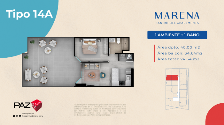 Plano del modelo 14A del proyecto Marena en San Miguel