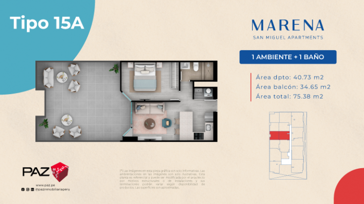 Plano del modelo 15A del proyecto Marena en San Miguel