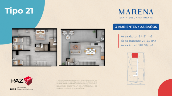 Plano del modelo 21 del proyecto Marena en San Miguel