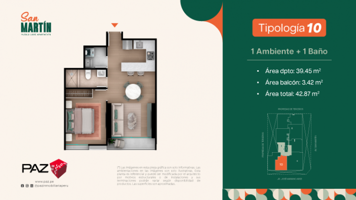 Plano del modelo 10 del proyecto San Martin en Pueblo Libre