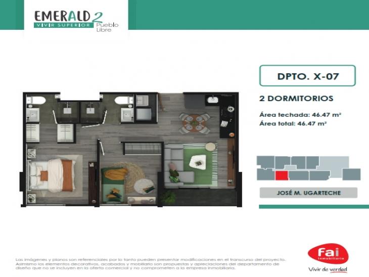 Plano del modelo X7 del proyecto Emerald Pueblo Libre 2 en Pueblo Libre