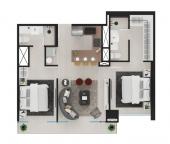 Plano del modelo TIPO 3 del proyecto Rivera Navarrete 548 en San Isidro