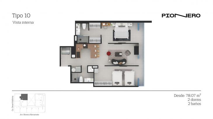 Plano del modelo TIPO 10 del proyecto Rivera Navarrete 548 en San Isidro