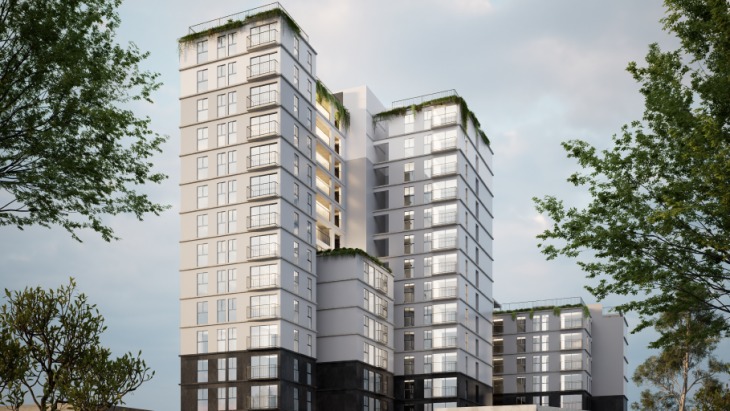 Fachada principal del proyecto Guardia Civil Sur 314 en Chorrillos