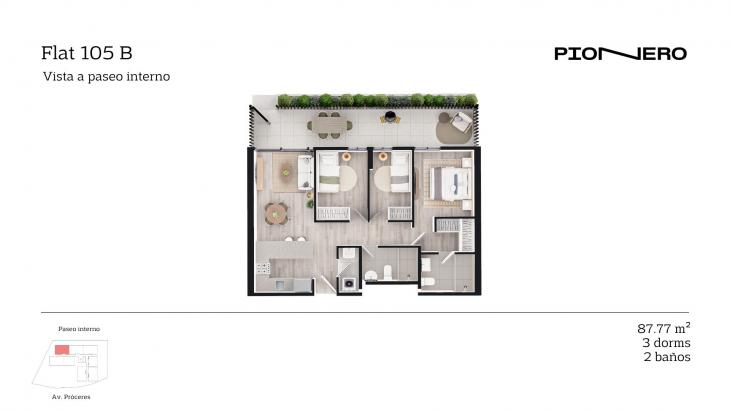 Modelo Flat 105 B