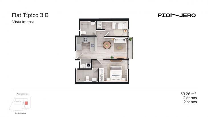 Modelo Flat Típico 3 B