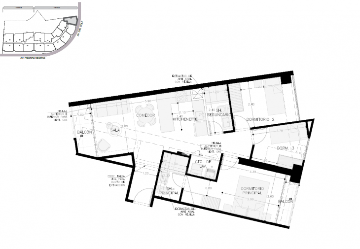 Plano del modelo A-X06 del proyecto Malecón San Bartolo en San Bartolo