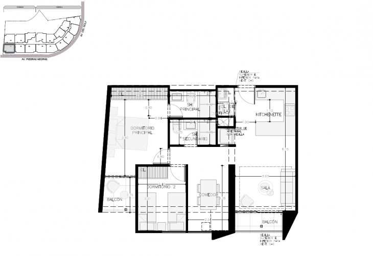 Plano del modelo B-X03-2 del proyecto Malecón San Bartolo en San Bartolo