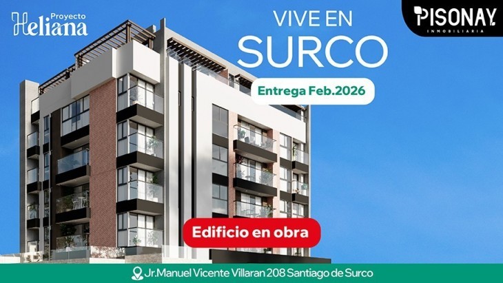Fachada principal del proyecto HELIANA en Santiago De Surco