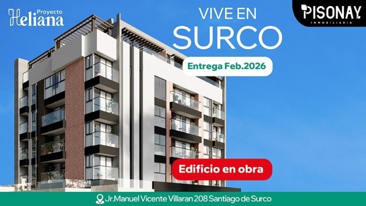 Fachada principal del proyecto HELIANA en Santiago De Surco