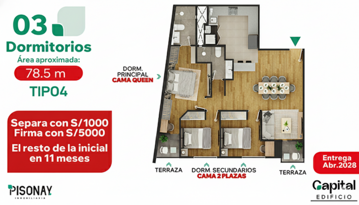 Plano del modelo 4 del proyecto CAPITAL en La Victoria