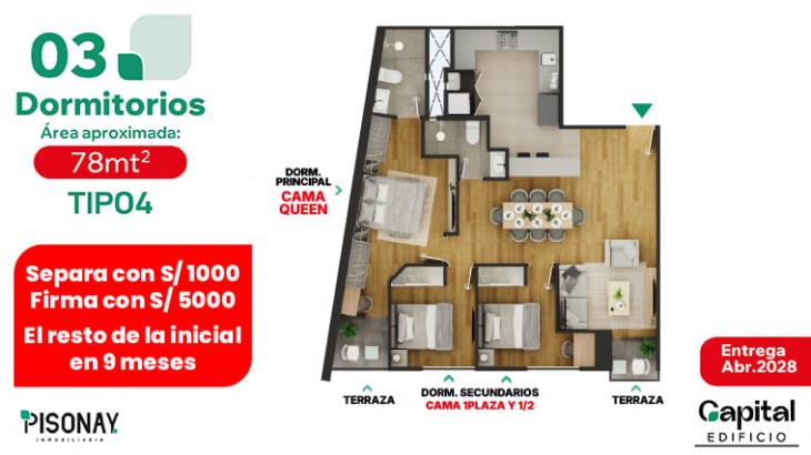 Plano del modelo 4 del proyecto CAPITAL en La Victoria